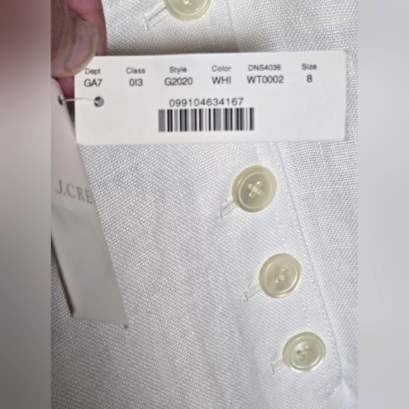 NWT J. Crew 100% Linen Wide Leg Elevated Basic Sailor Crop Pants, Size 8 - Picture 4 of 4